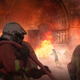 Image for article titled Jesus Christ Pushes Past Firefighter Into Burning Notre Dame To Save Beloved Relic